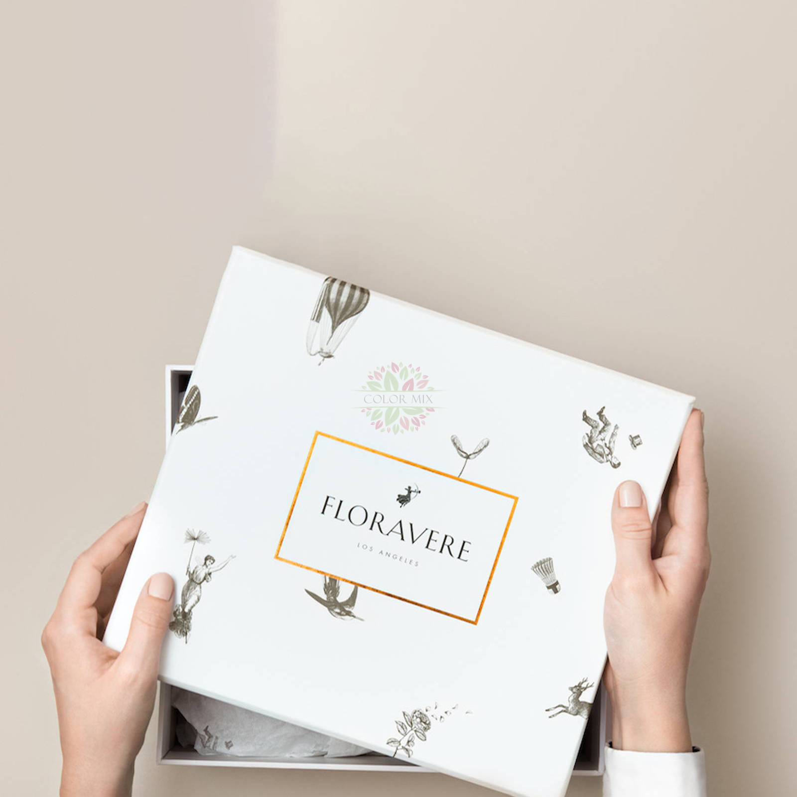 Caixa de embalagem de presente de luxo para vestido com folha de brilho